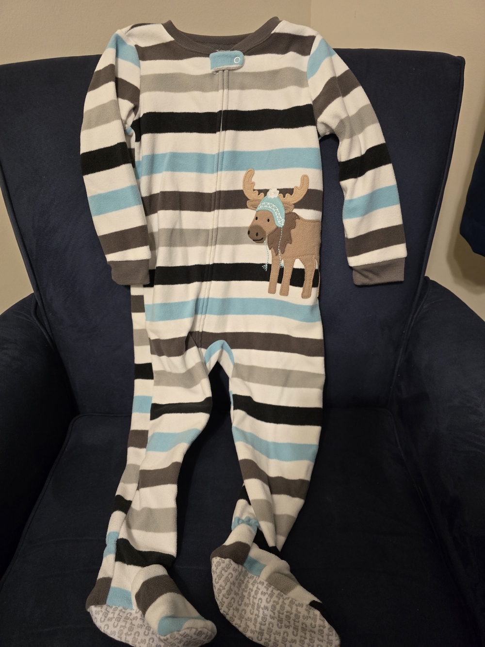 Carter's Striped Moose Footie Pajamas